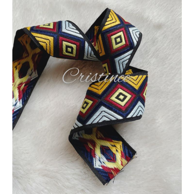 Webbing etnik/webbing motif lebar 4cm (1 meter)