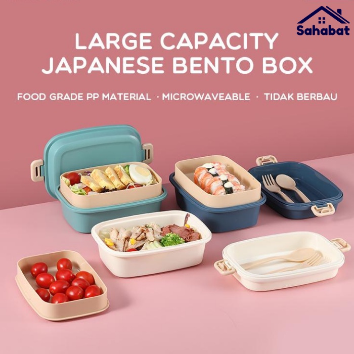 Jual Kotak Bekal Makan Bento 2 Tingkat Tempat Makan Set Susun