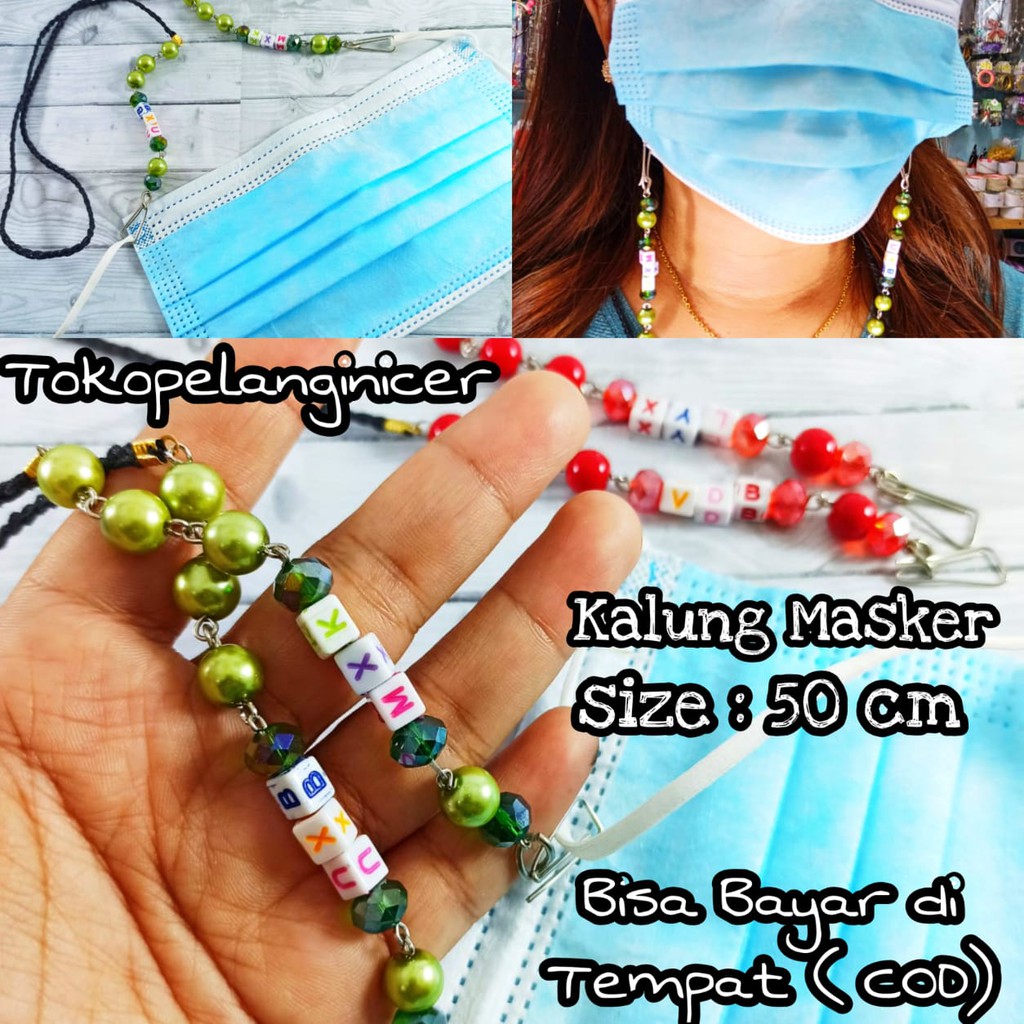 Strap Mask Chain/Tali penggantung pengait Masker Mutiara Kristal/ Gantungan Strap Kalung Masker