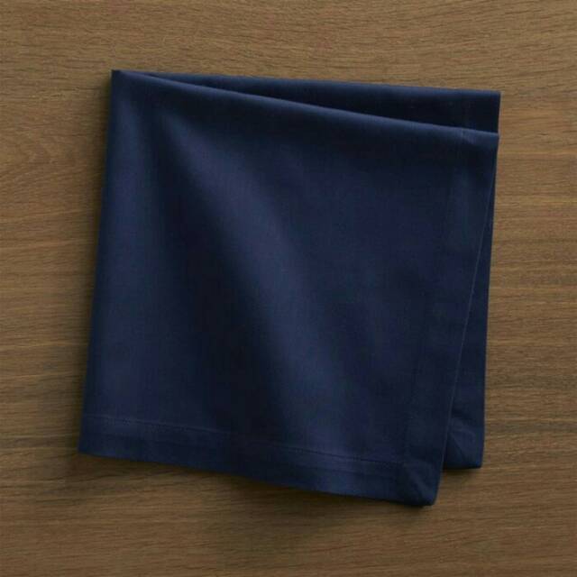 Serbet/napkin full cotton/damask biru navy polos