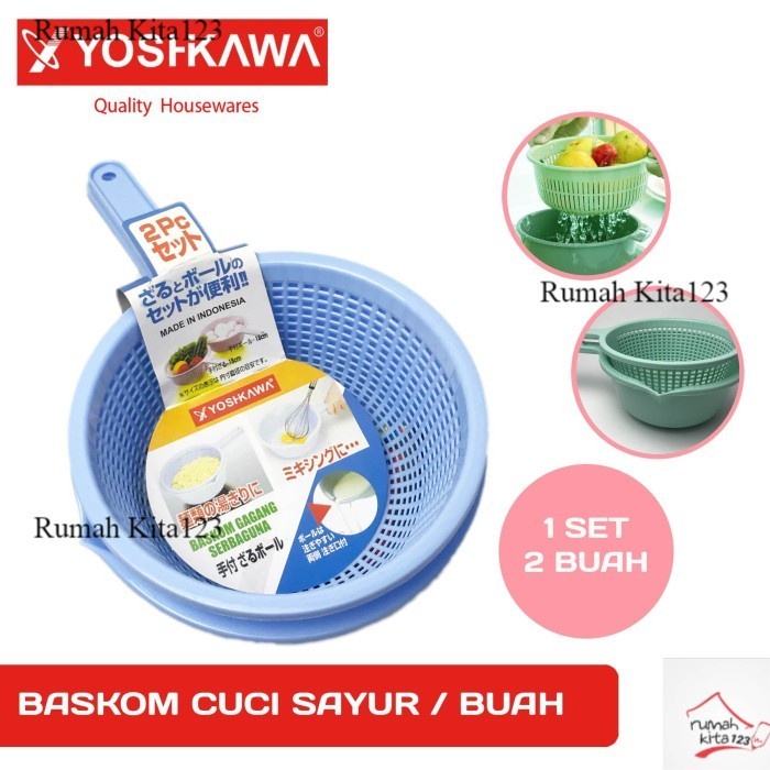 YOSHIKAWA / MINOWA Baskom Plastik Set / Baskom Saringan Sayur 20 baskom gagang