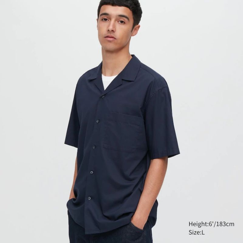 UNIQLO - Kemeja Kerah Terbuka Lengan Pendek