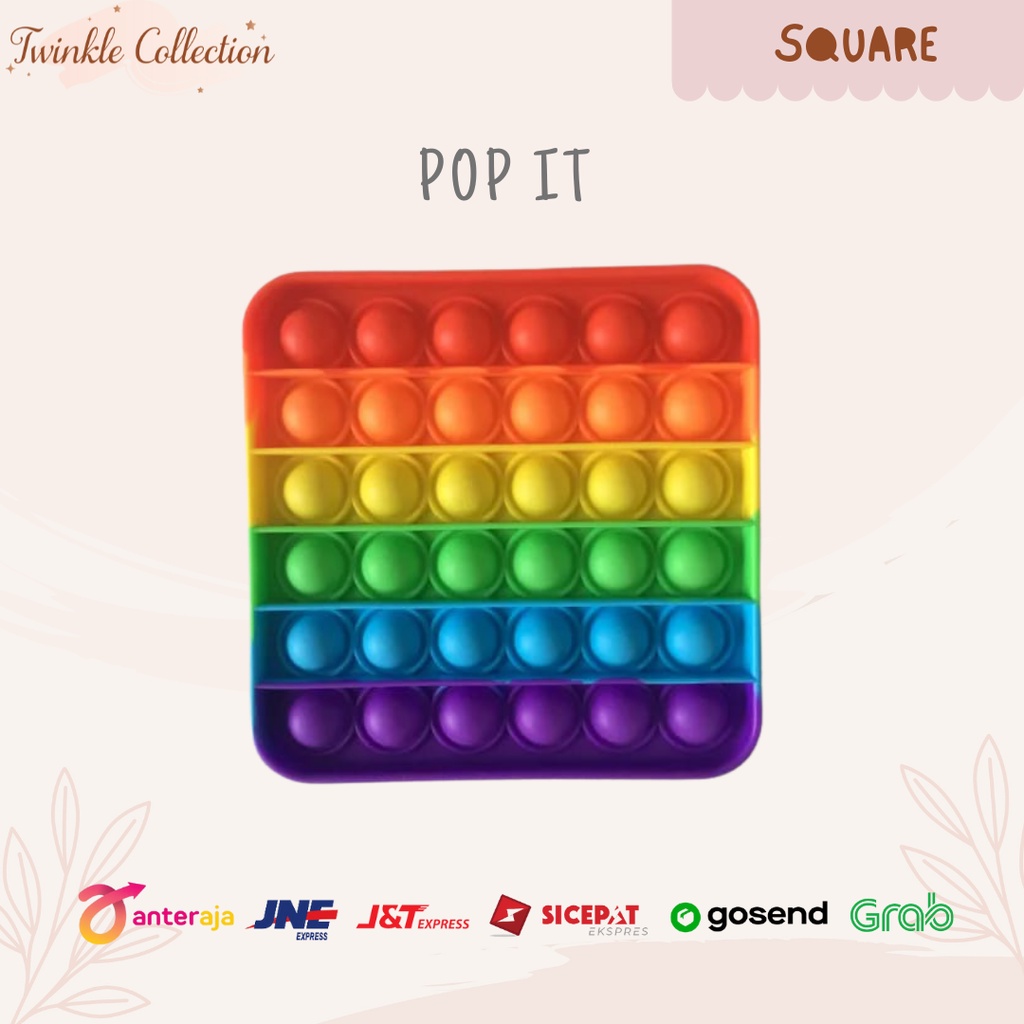 POP IT MURAH Bubble Fidget Toys Popit Rainbow Multicolor for kids Mainan Edukasi Anak Pop IT Squishy-3