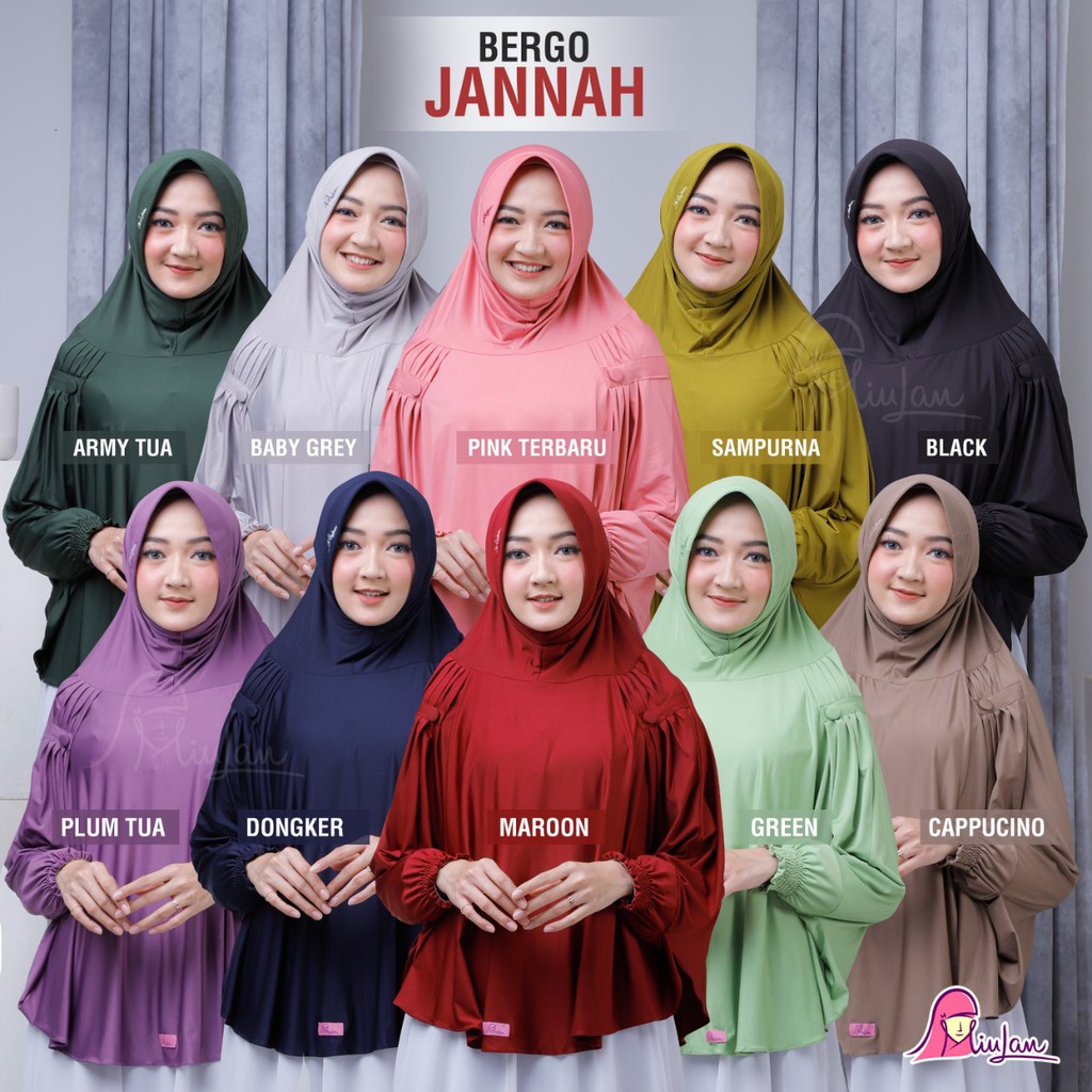 Jannah Jilbab Miulan Lengan Panjang  Hijab Syari Lengan Jumbo Jilbab Tangan Miulan Praktis
