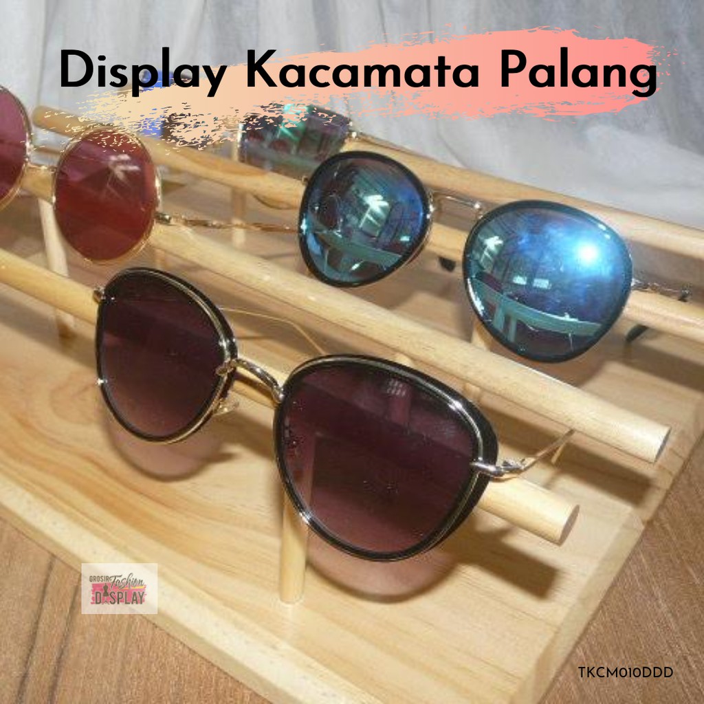 Display Kacamata Kayu Premium Palang 4 Susun Stand Rak Tempat Pajangan Kacamata Unik (BH)