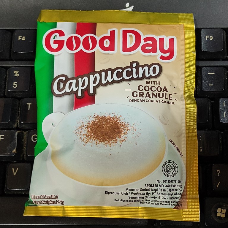 

GOOD DAY CAPPUCINO WITH COCOA GRANULE dengan coklat granul 25gr kopi