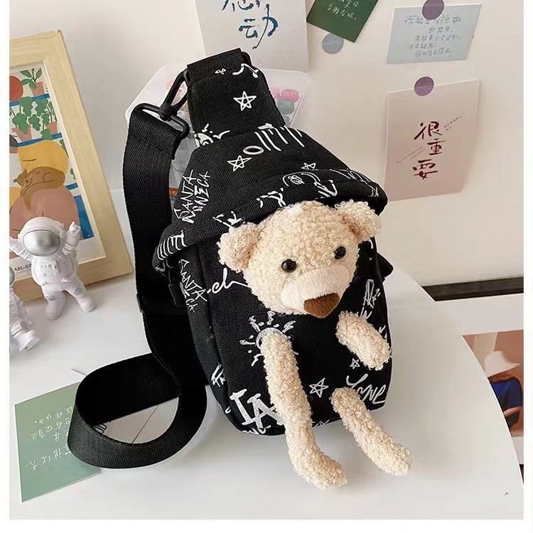 Tas Selempang Bahu Pinggang Fashion Anak Wanita Boneka Bear Motif Lucu