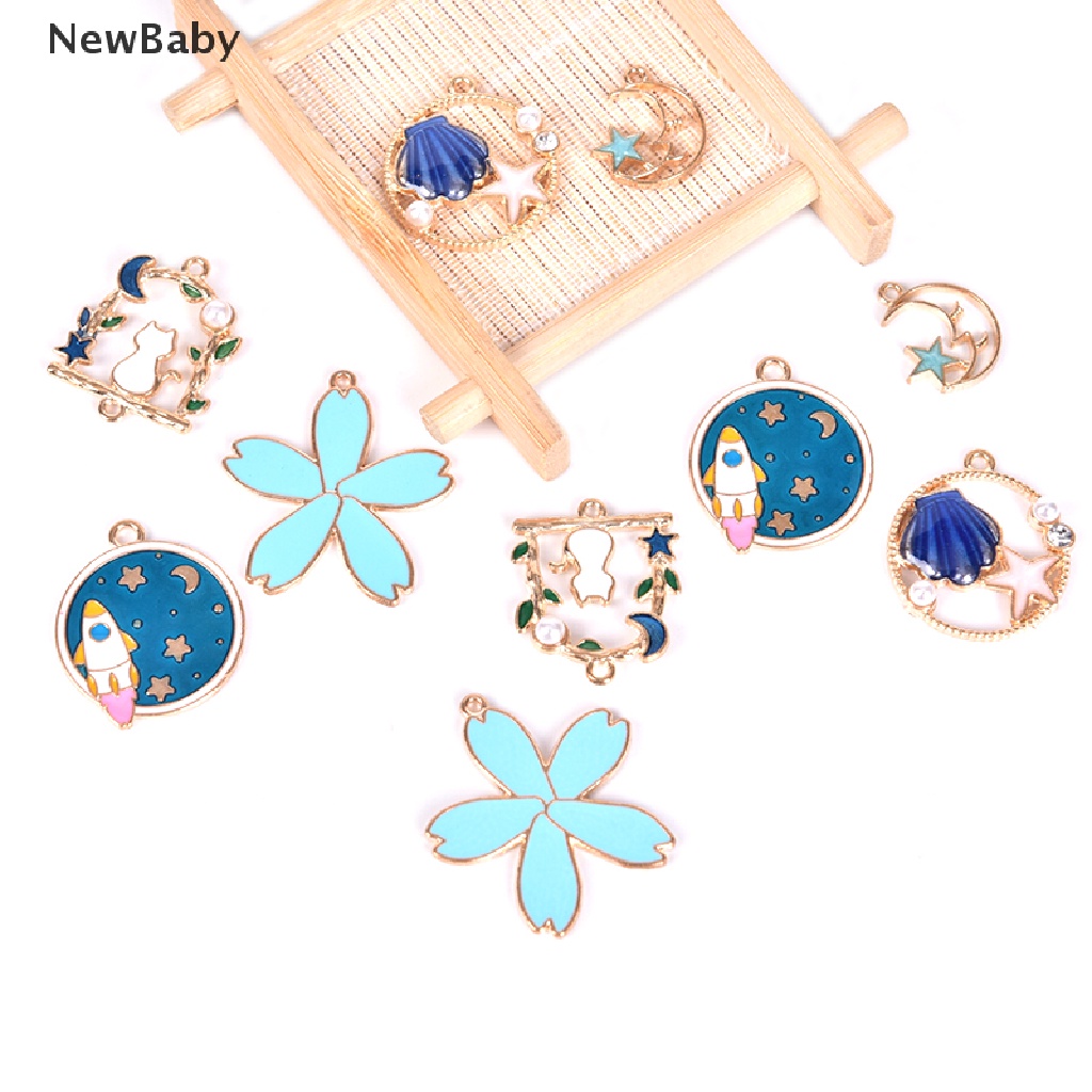 NewBaby 14pcs/lot  Jewelry Making Mixed Metal Enamel Charms Pendant DIY Findings Craft ID