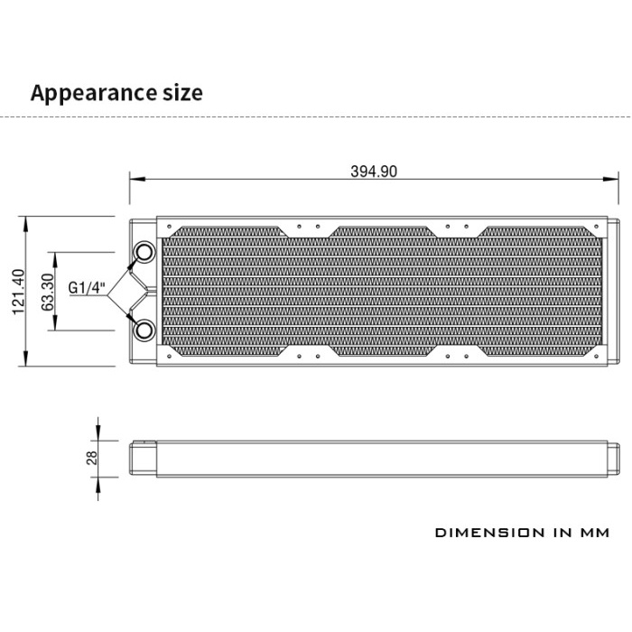 BARROW Dabel-28b 360 Cooper Radiator 360mm (Ketebalan 28mm)