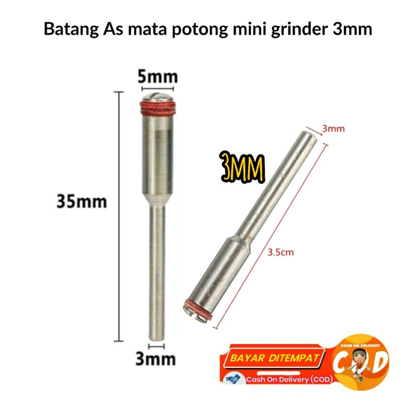 Batang as potong bor mini grinder As mata gergaji potong Bor mini gerinda 3mm