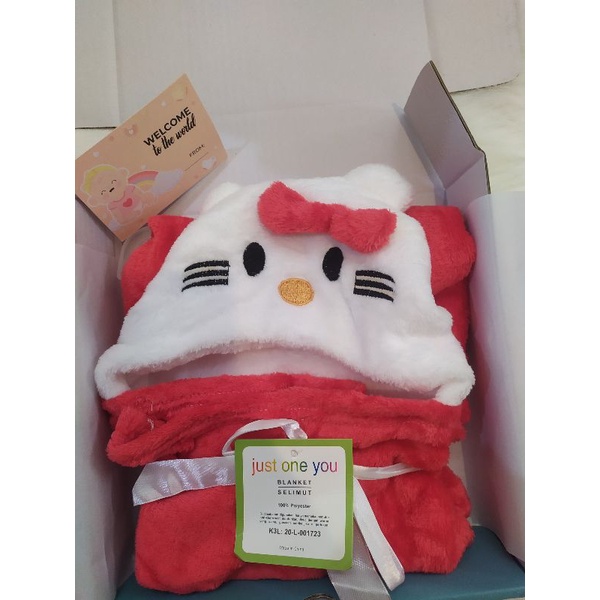 Kado bayi/hampers bayi/parcel bayi/baby gift set/kado lahiran bayi/selimut bayi topi-HK merah