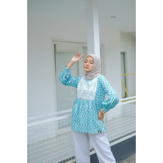 M-L-XL-XXL Batik wanita ASJ SA HRB026 Kenongo Kemeja Tosca Pendek-2