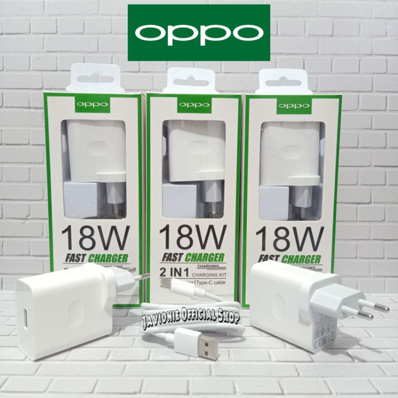 Charger Carger Casan Cas OPPO A33 A52 A53 A54 A55 A92 A74 5G Reno4 F 18 Watt Original 100% Fast Charging Tipe TYPE C