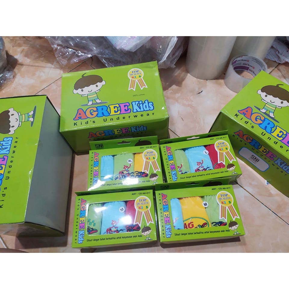 1 Box Isi 3pcs CD Anak Cowok Agree Kids