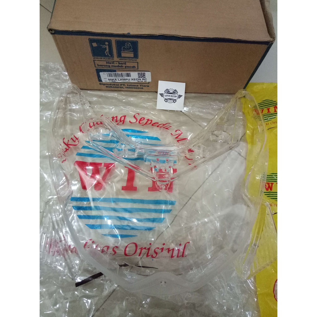 KACA MIKA LAMPU DEPAN *XEON RC* WIN , KUALITAS ORIGINAL