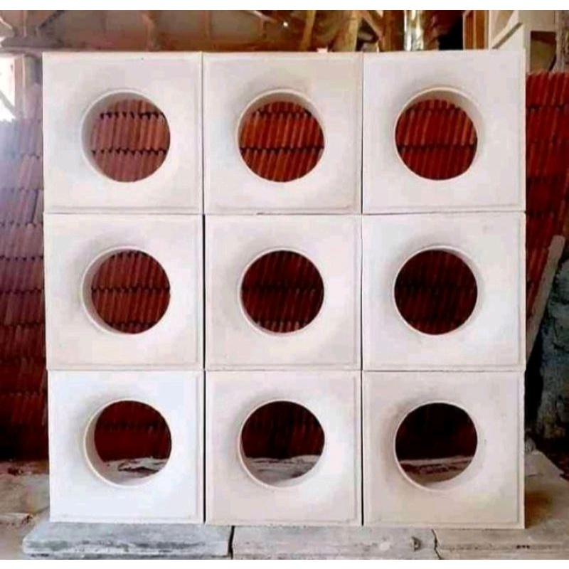Roster ori loster beton putih motif donat