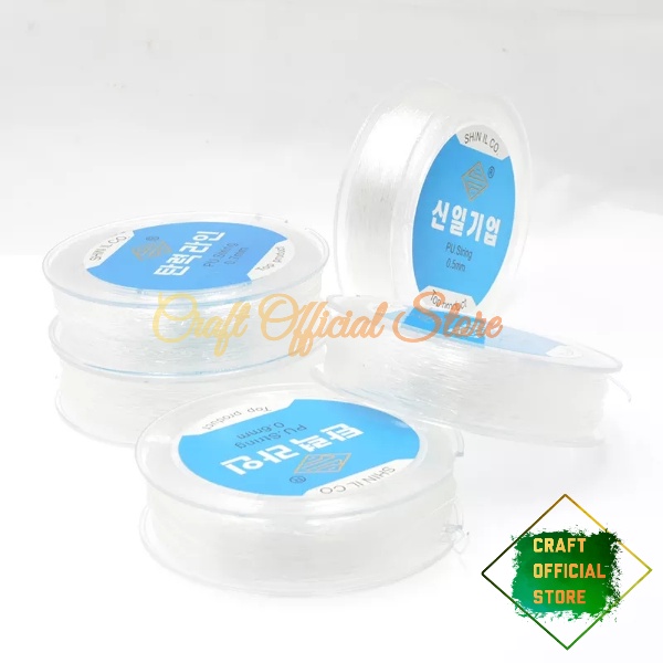 100 Meter Tali Senar Korea Elastis 0.5/0.6/0.7/0.8/1.0mm Super Kuat Bahan Gelang Kalung Kerajinan DIY