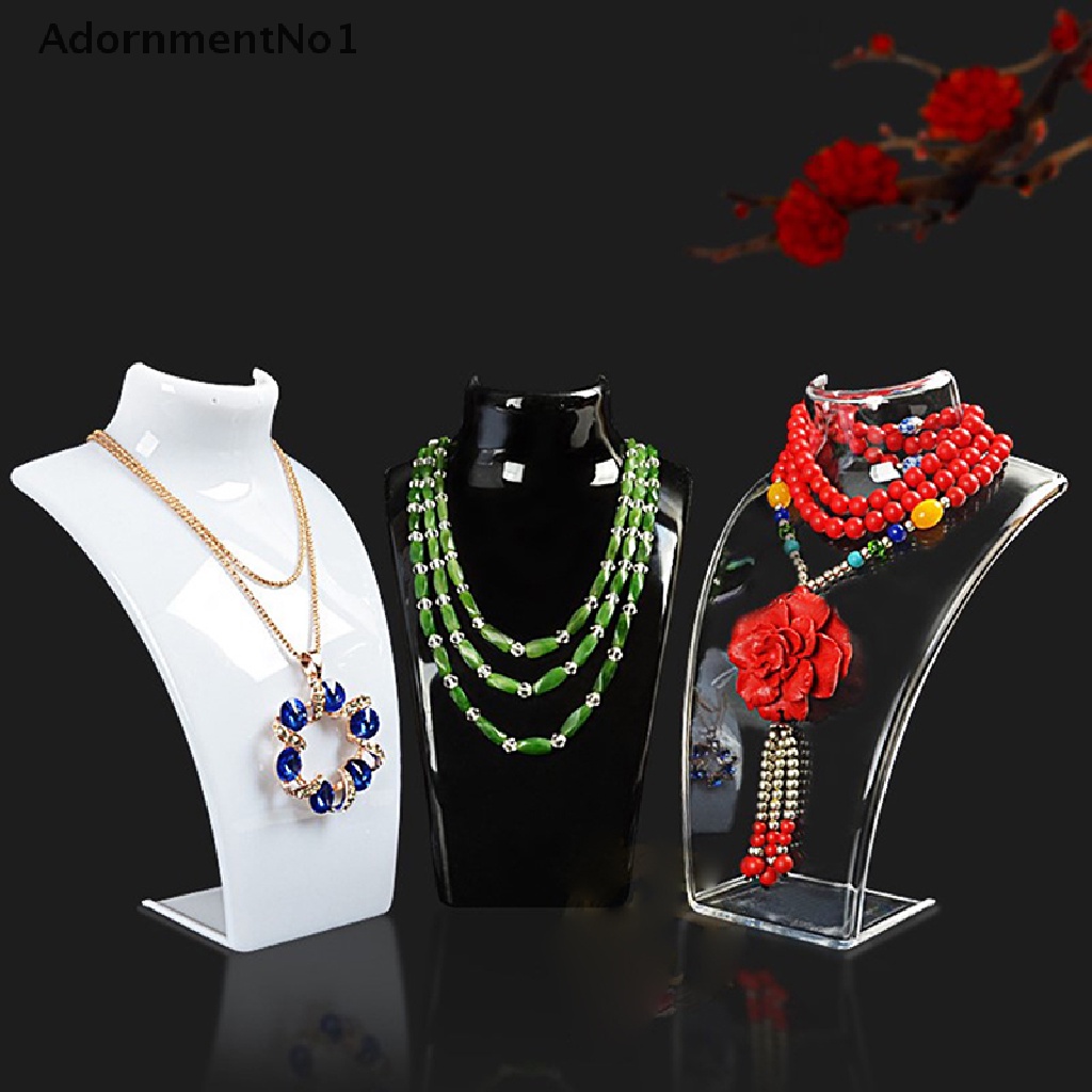 (AdornmentNo1) Manekin Display Perhiasan Kalung / Anting Bahan Akrilik 4 Warna