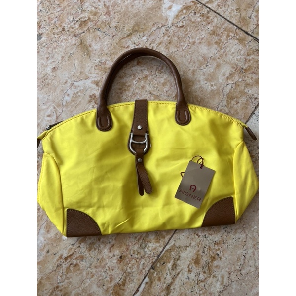 Aigner Yellow Nylon Bag