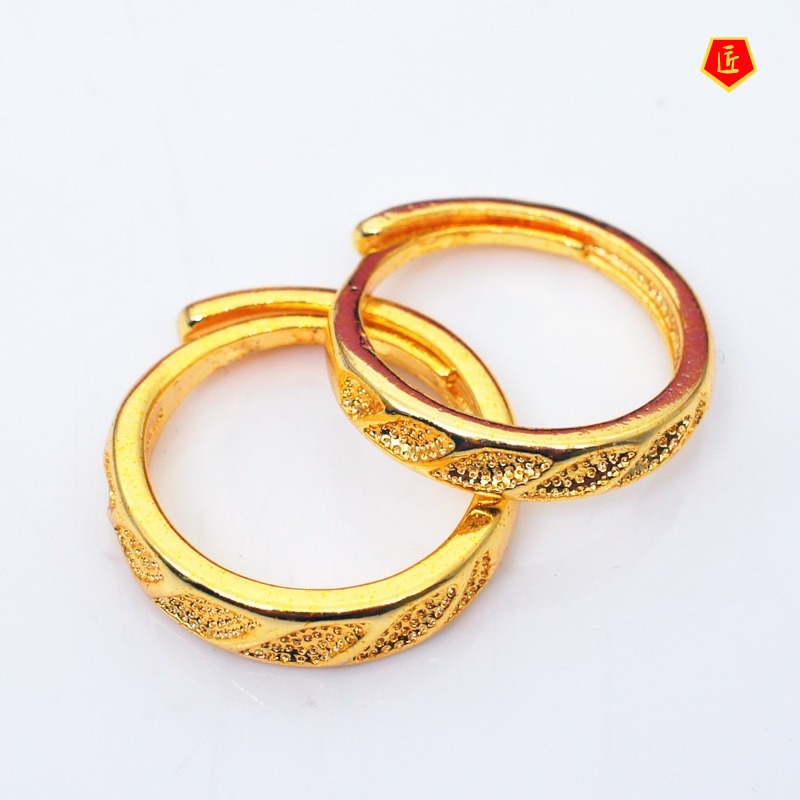 [Ready Stock]Simple Personality Frosted Gold Couple Rings