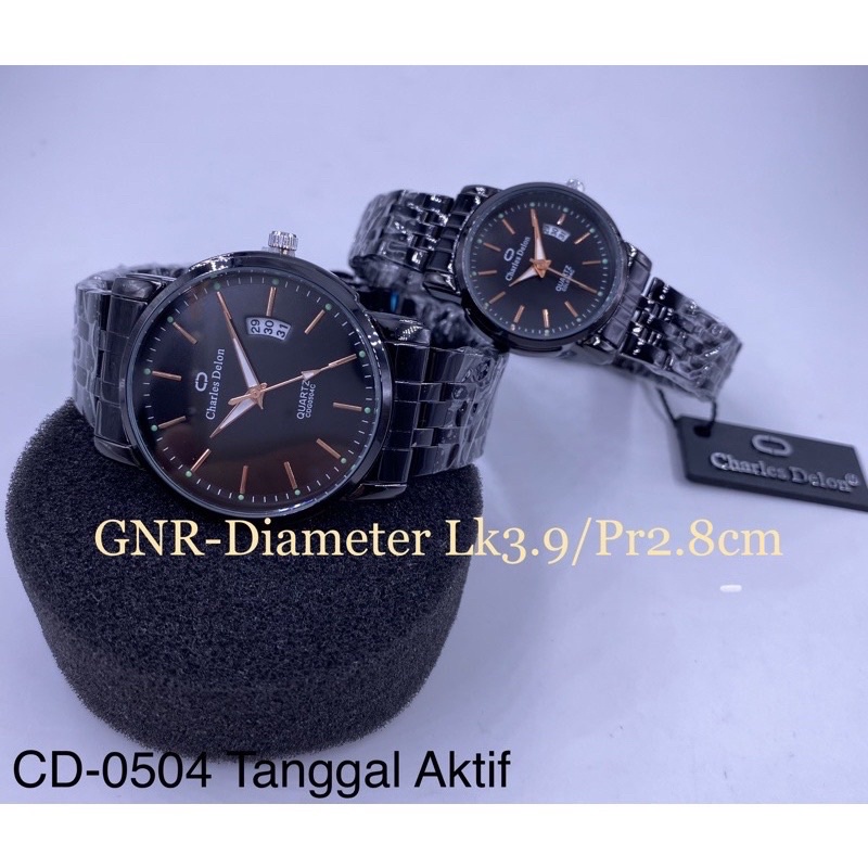 jam tangan couple rantai charles delon anti air original