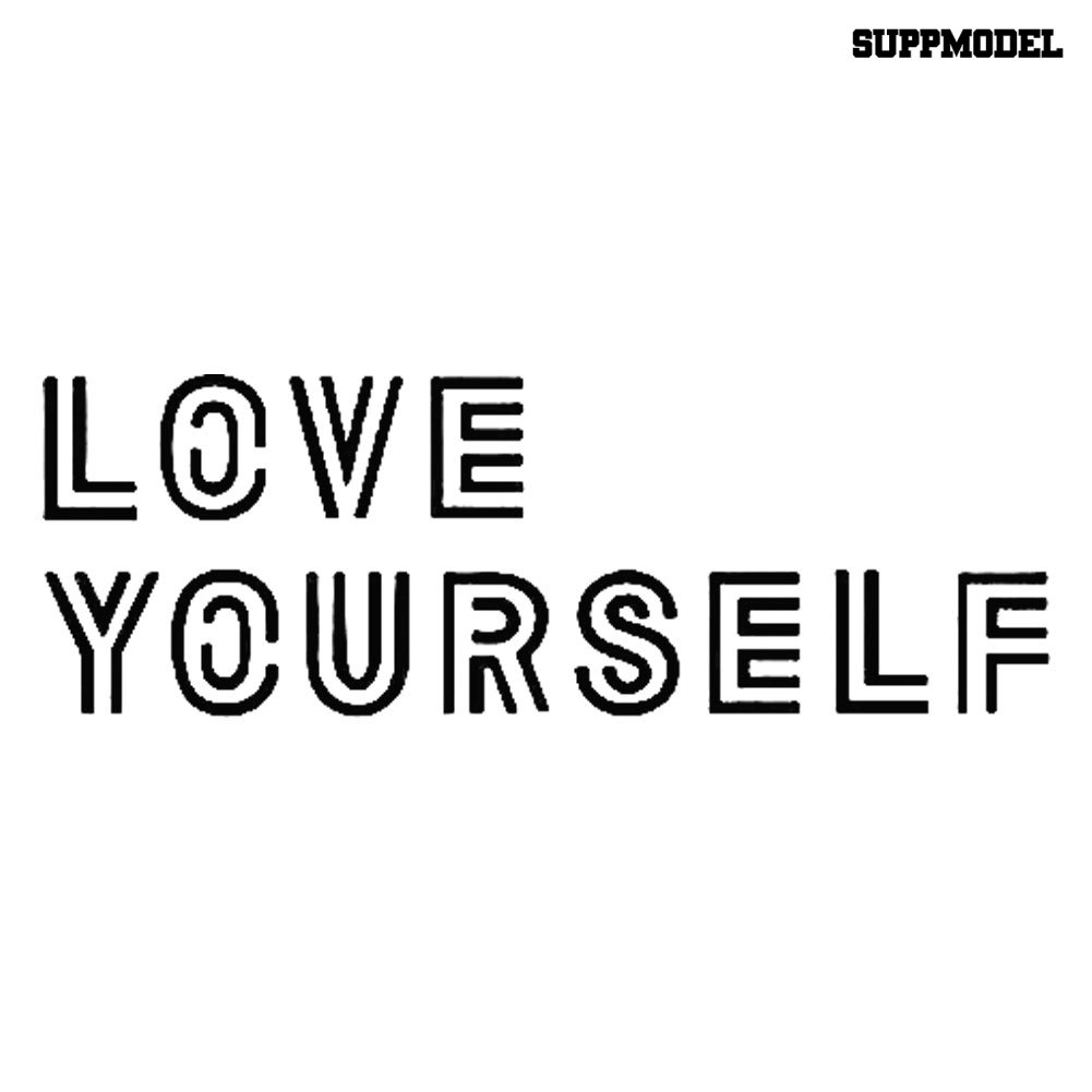 Stiker Reflektif Motif Love Yourself Untuk Dekorasi Bodykaca Mobil