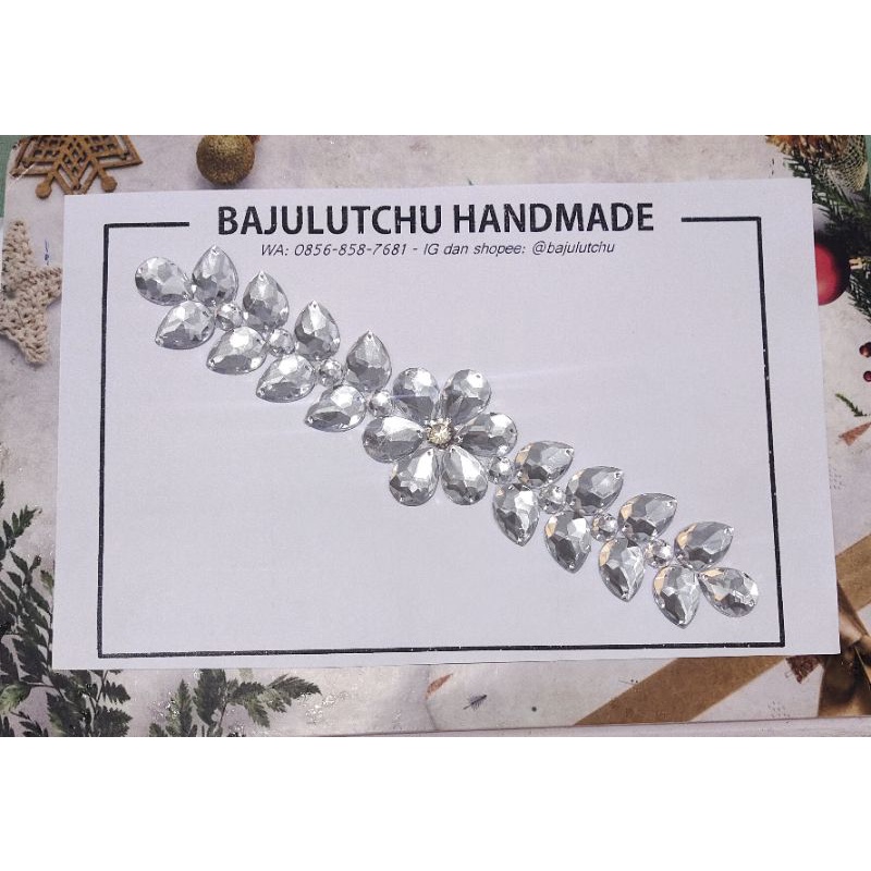 Payet rangkai 20cm 30cm diamond pinggang hijab aplikasi jahit /pcs