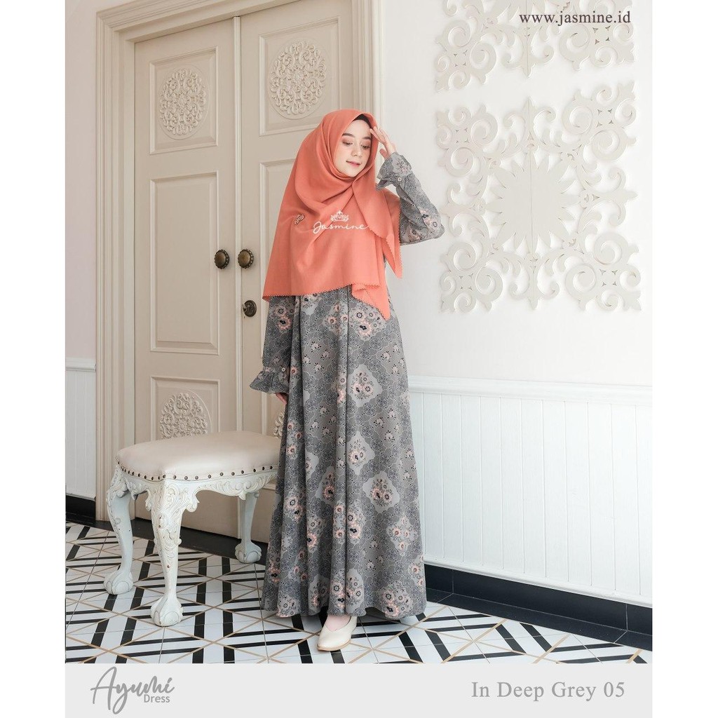 Ayumi Dress Jasmine Lidia Hadiwinoto (Gamis Syari Busui Motif Terbaru