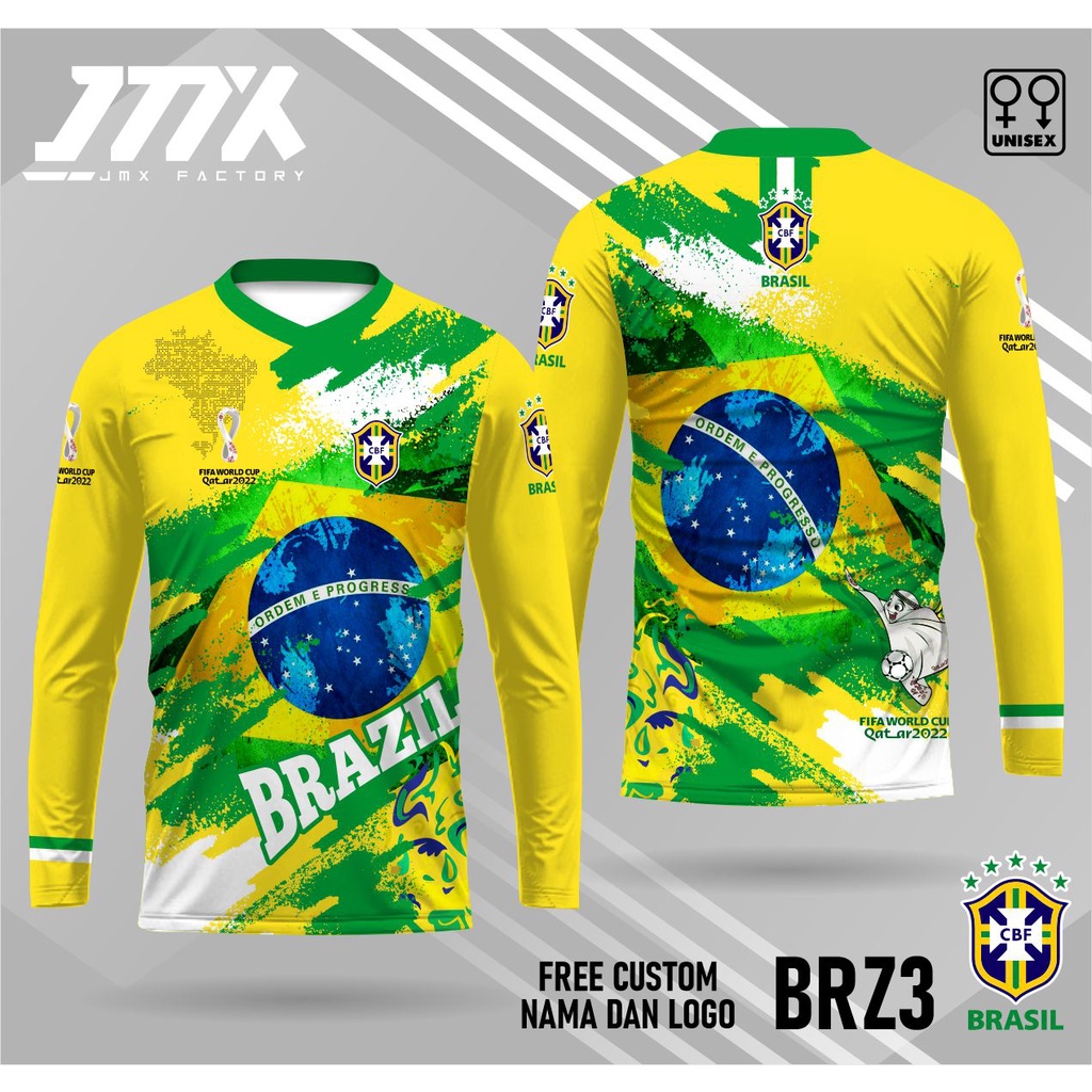 Jual Jersey Kaos Brazil Piala Dunia Qatar 2022 | Lengan Panjang ...