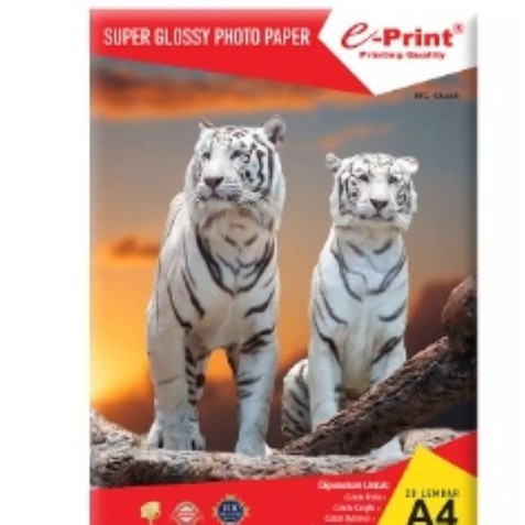 

Kertas E-Print Photo Paper Super Glossy 180gsm A4 20Lbr (210x297mm)/kertas print foto/ATK