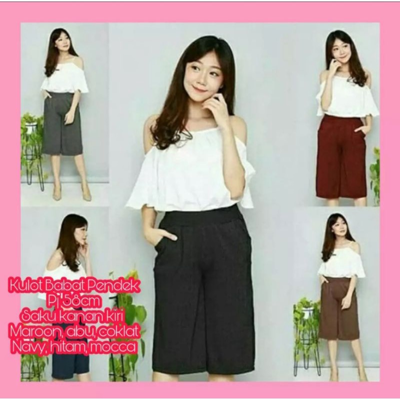 Kulot Babat Pendek Wanita Dewasa