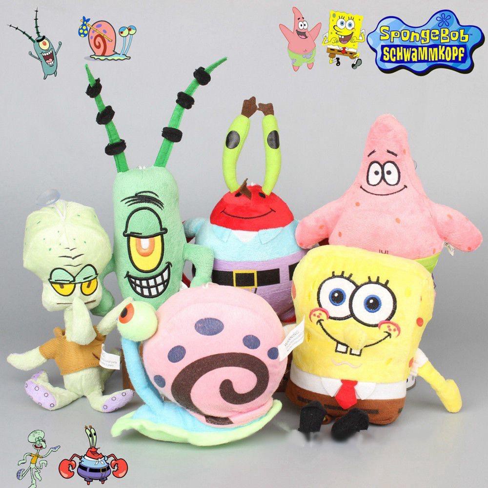 Boneka Spongebob 18-25cm Boneka Patrick Boneka Garry Boneka Squidward Boneka Planton Boneka Mr Krab