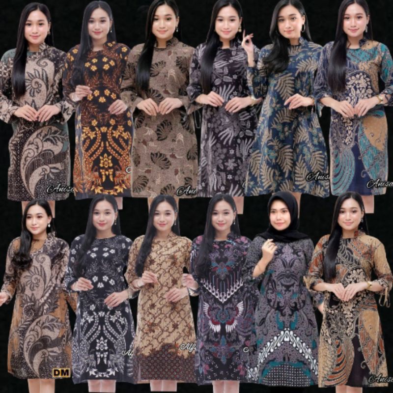 Tunik batik seragam kantor ilalang pekalongan motiv