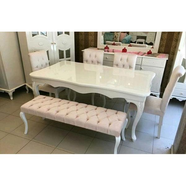 meja makan duco putih meja makan jati minimalis