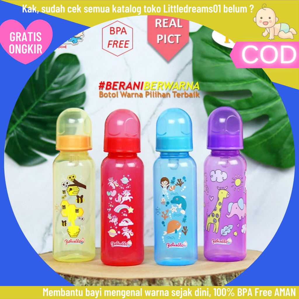 Botol Dot Dodot Susu Asi Bayi Baby Anak Baru Lahir Newborn Karakter Pegangan Lucu Warna Besar 240 ml