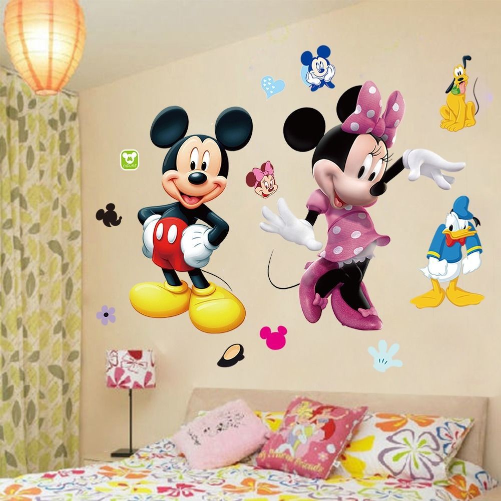 Termurah Mickey  Mouse  Minnie Vinyl Mural Stiker  Stiker  