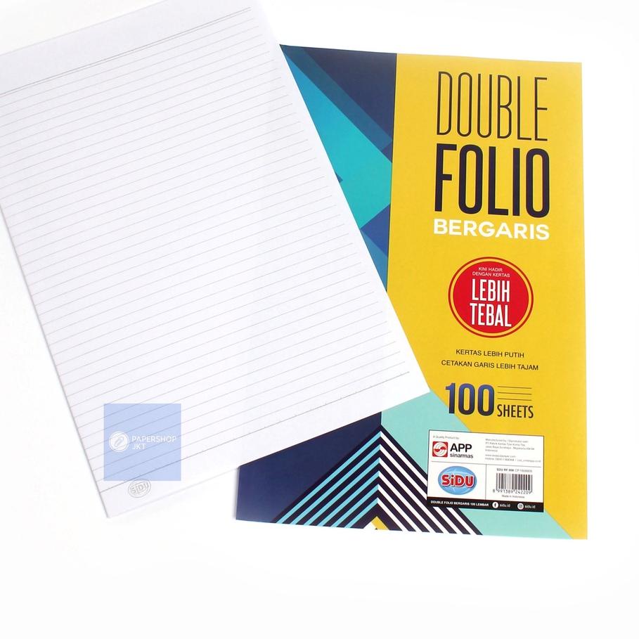 

Promo - SIDU - Kertas Double Folio Bergaris 100 Lembar 32 x 42 cm - Pack