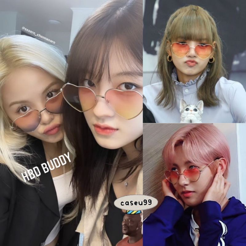 love sunglasses gradation like a Taeyeon umji ryujin yeji itzy seulgi red Velvet Eric haknyeon the boys seonghwa ateez Lisa blackpink lizz ive// kacamata hati gradasi KPop frame besi