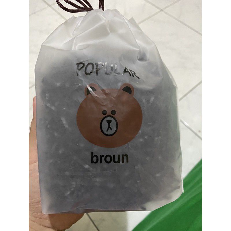 2000 PCS KARET JEPANG FREE POUCH IKAT RAMBUT KARET-Hitam 2000 pcs