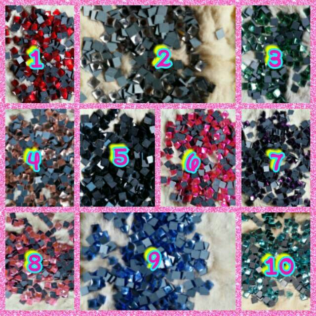 Bahan square | square kaca | bahan kotak | blink square | bahan craft