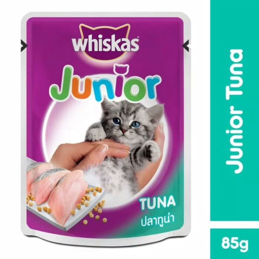 WHISKAS JUNIOR POUCH 1 DUS  / MAKANAN KUCING BASAH