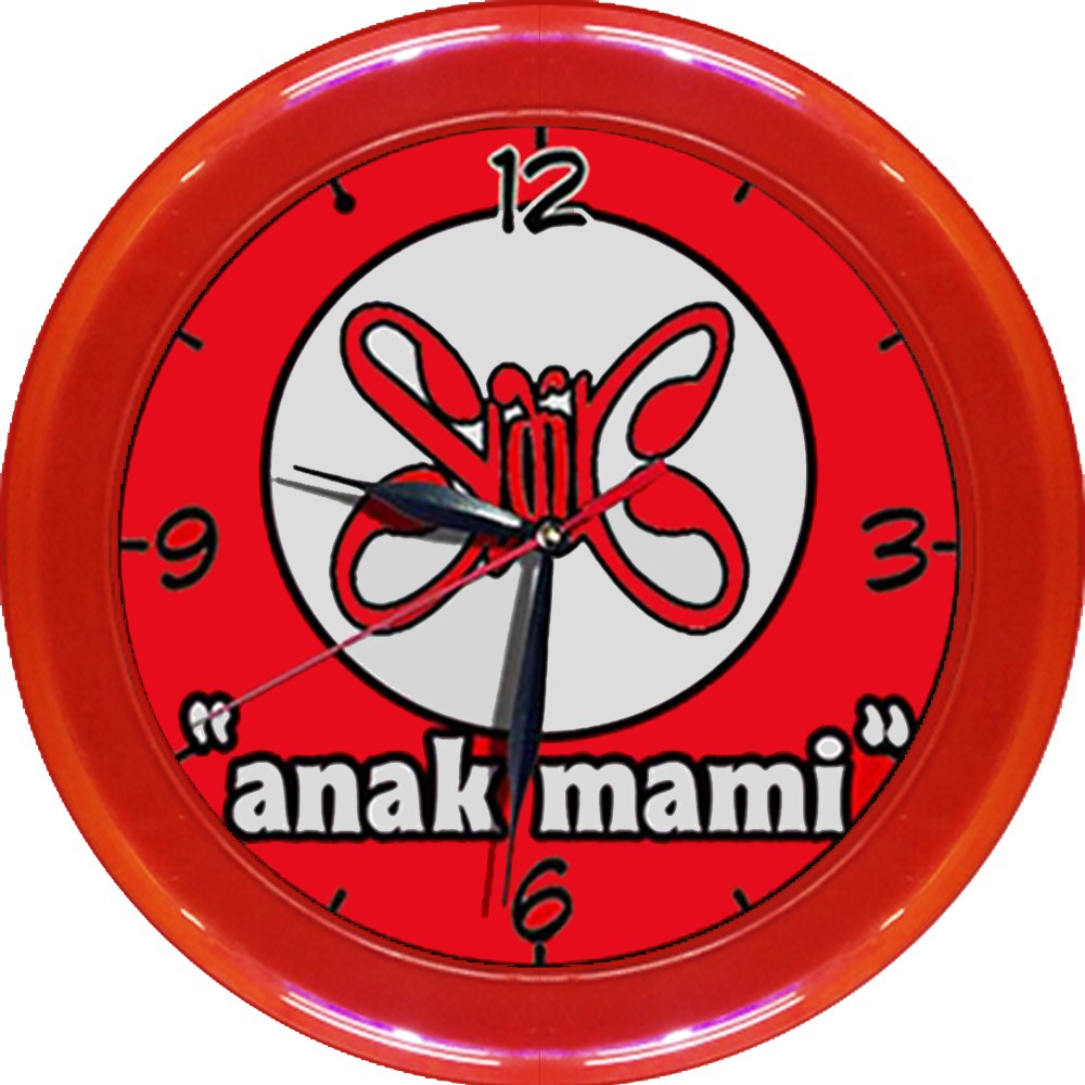 JAM DINDING SLANK 5 ANAK MAMI   (DIAMETER 30CM)