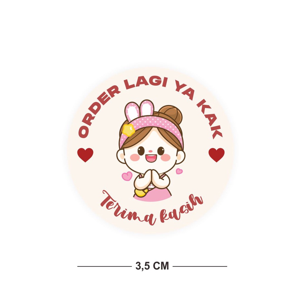 

60 Pcs Stiker Terima Kasih Label Untuk Food Paket Packaging Paper Box Makanan Order Lagi TK47