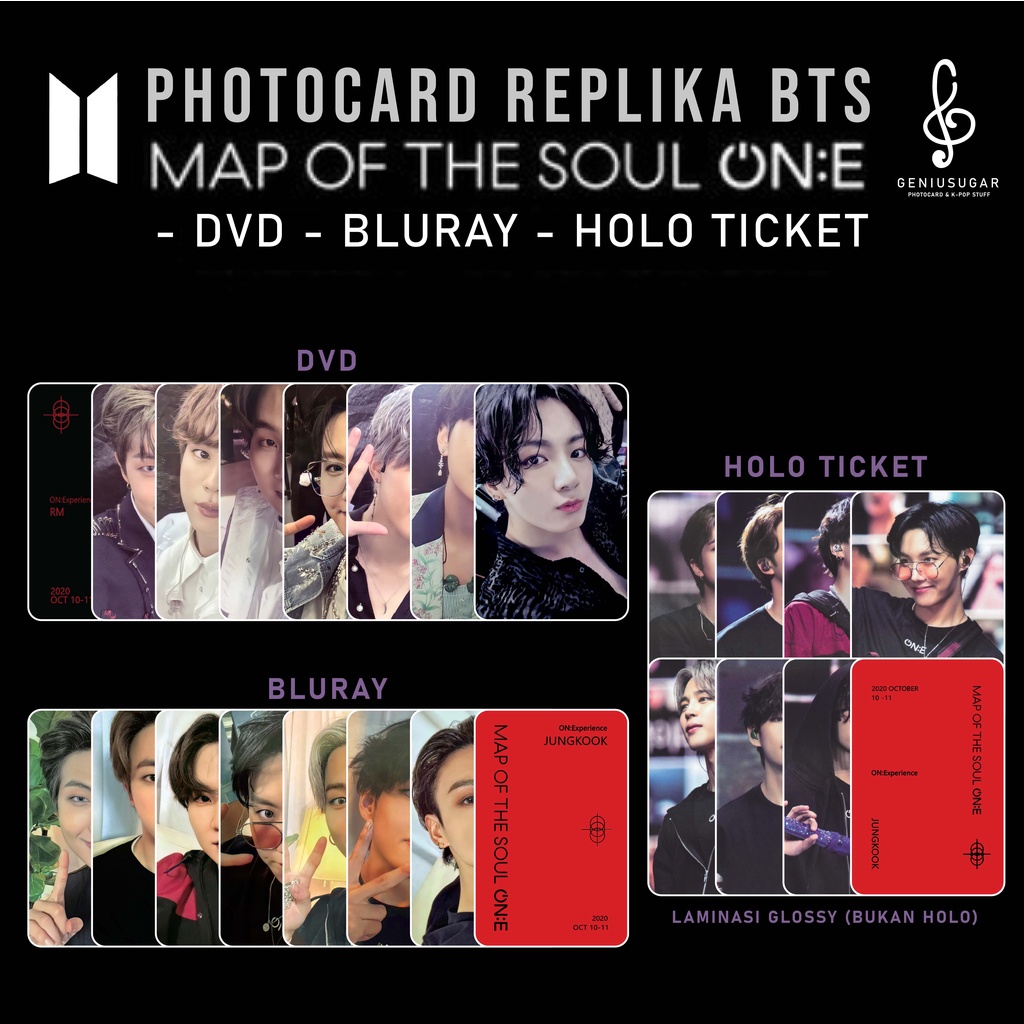 [REPLIKA BTS] PHOTOCARD MOTS ON:E DVD BLU-RAY CONCERT HOLO TICKET UNOFFICIAL