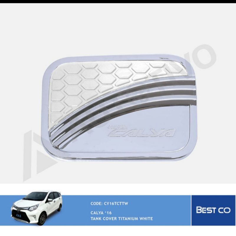 tank cover calya model titanium Hitam Putih Chrome bestco