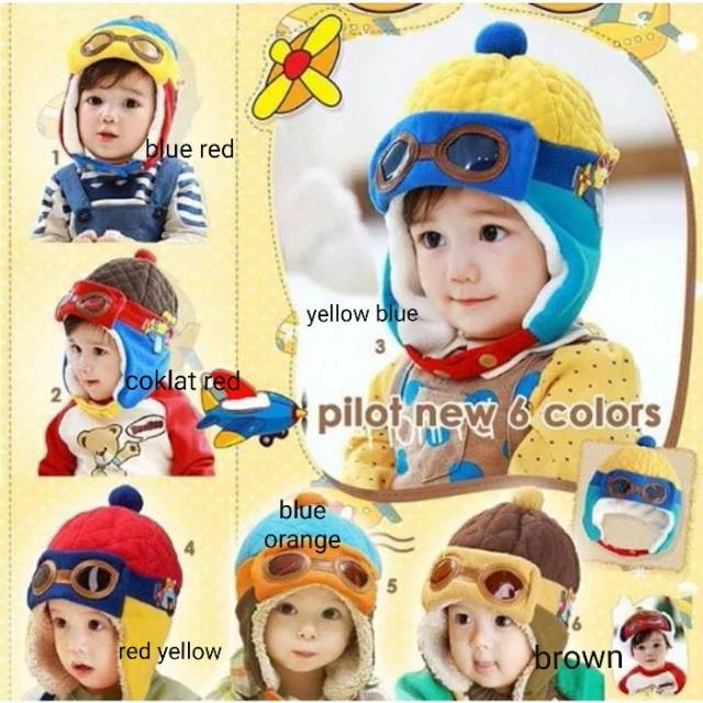 Pilot hat topi korea anak / Topi pororo