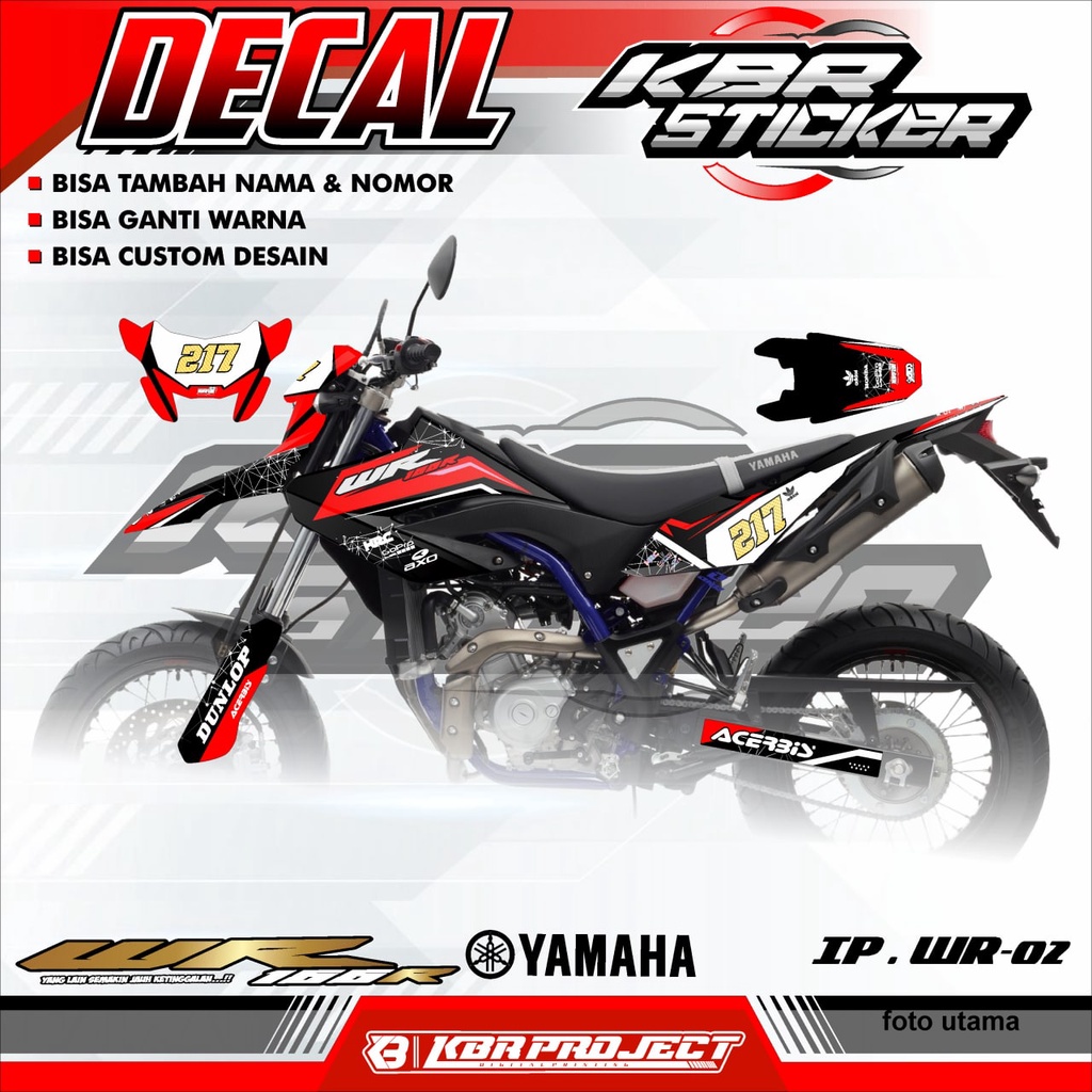 WR 155 R (COD) STICKER DECAL FULL BODY MOTOR WR 155 WR.02
