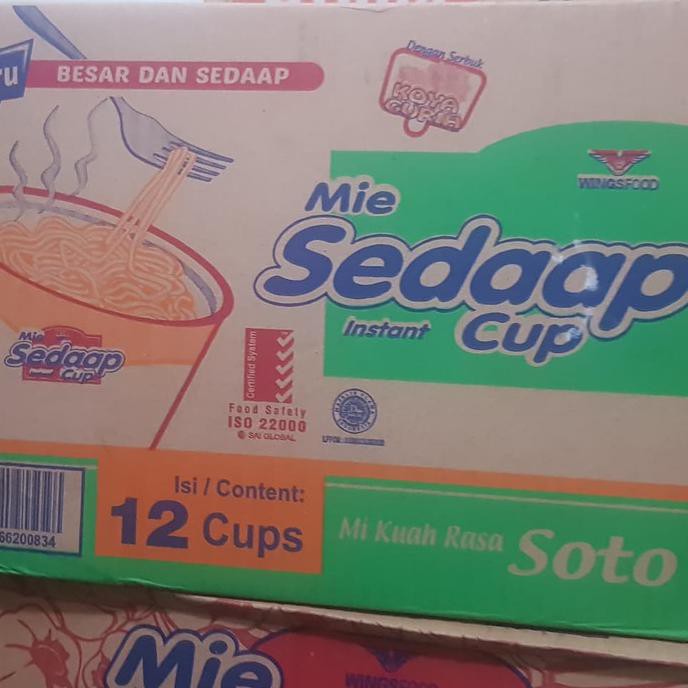 Terlaris# Mie Sedaap Cup Rasa Soto 1 Dus Isi 12 Pcs