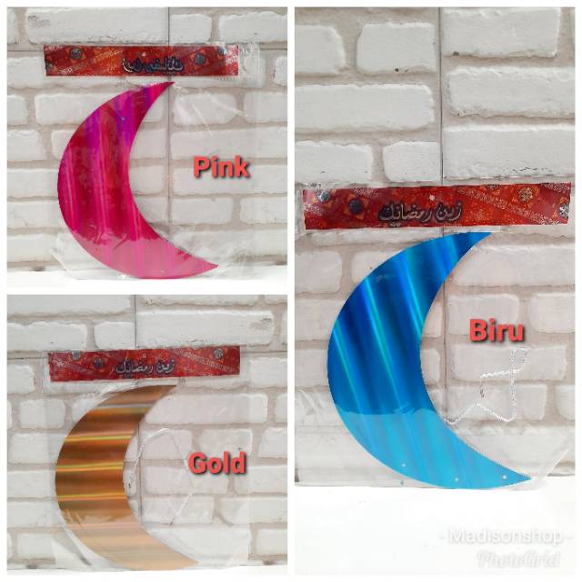 Hiasan Lebaran Dekorasi Idul Fitri Gantungan Bulan Sabit Murah Kecil