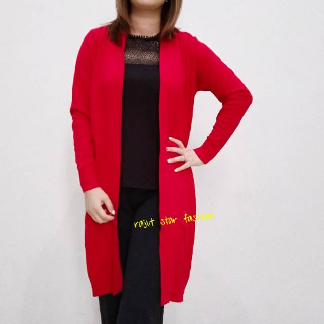 cardigan / outer rajut panjang muslim